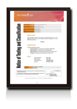 Tecnalia Test Report of Onyx Solar Amorphous Silicon Photovoltaic Technology Glass