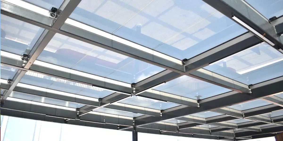 Interior view of Scotch College canopy incorporating Amorphous Silicon Photovoltaic Technology Glass by Onyx Solar