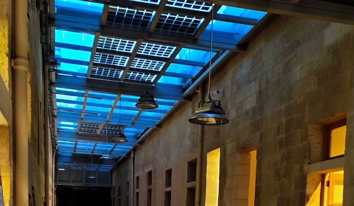 Interior view of Valletta Design Cluster skylight incorporating Crystalline Silicon Photovoltaic Technology Glass by Onyx Solar