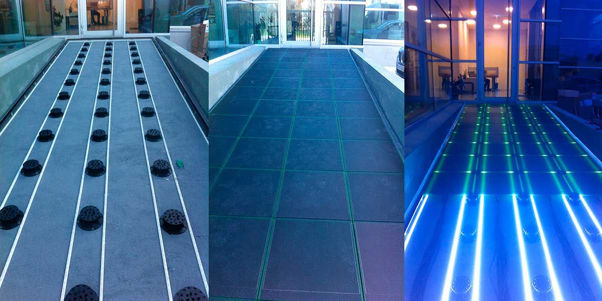 View of Golega Mendes floor incorporating Amorphous Silicon Photovoltaic Technology Glass by Onyx Solar