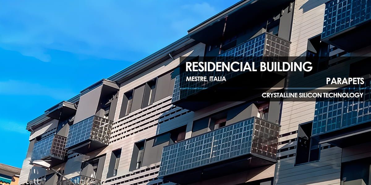  Residencial Building parapets incorporating Crystalline Silicon Photovoltaic Technology Glass by Onyx Solar 